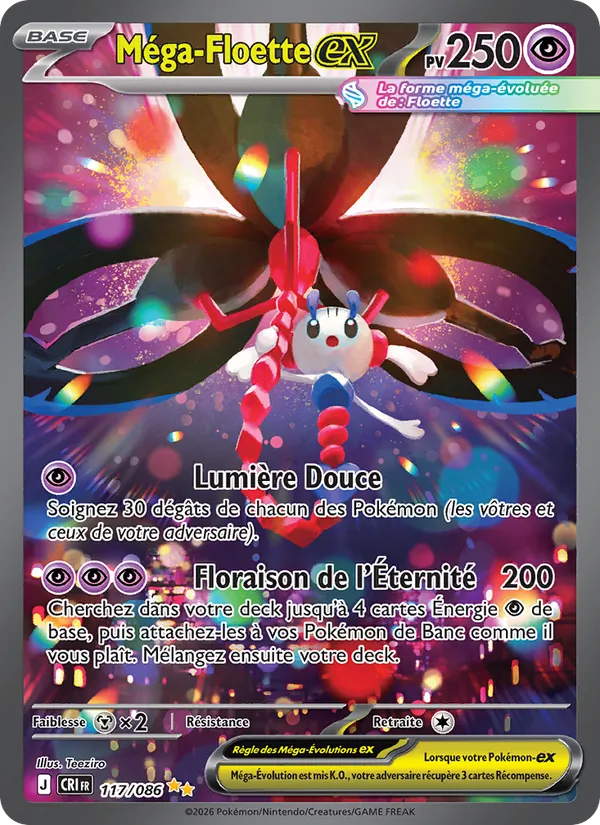 Carte Pokémon Méga-Floette-ex 117/86 de l'extension Chaos Ascendant