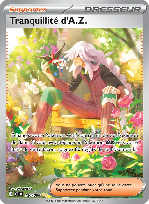 Carte Pokémon Tranquillité d'A.Z. 120/86 de l'extension Chaos Ascendant