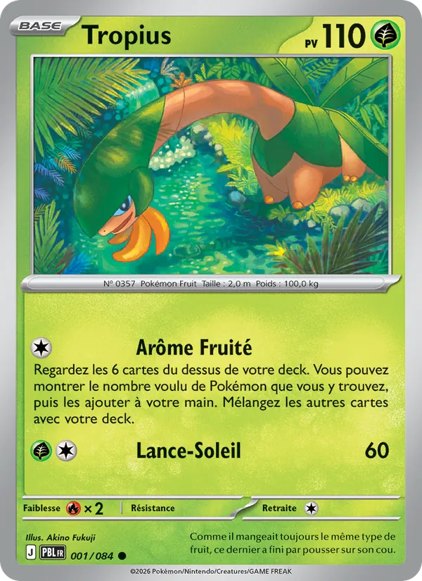 Carte Pokémon Tropius 001/84 de l'extension Nuit Noire