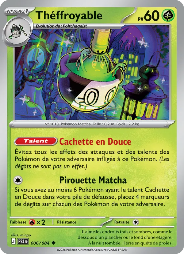 Carte Pokémon Théffroyable 006/84 de l'extension Nuit Noire