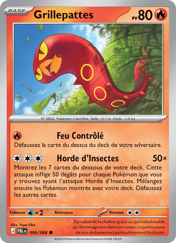 Carte Pokémon Grillepattes 009/84 de l'extension Nuit Noire