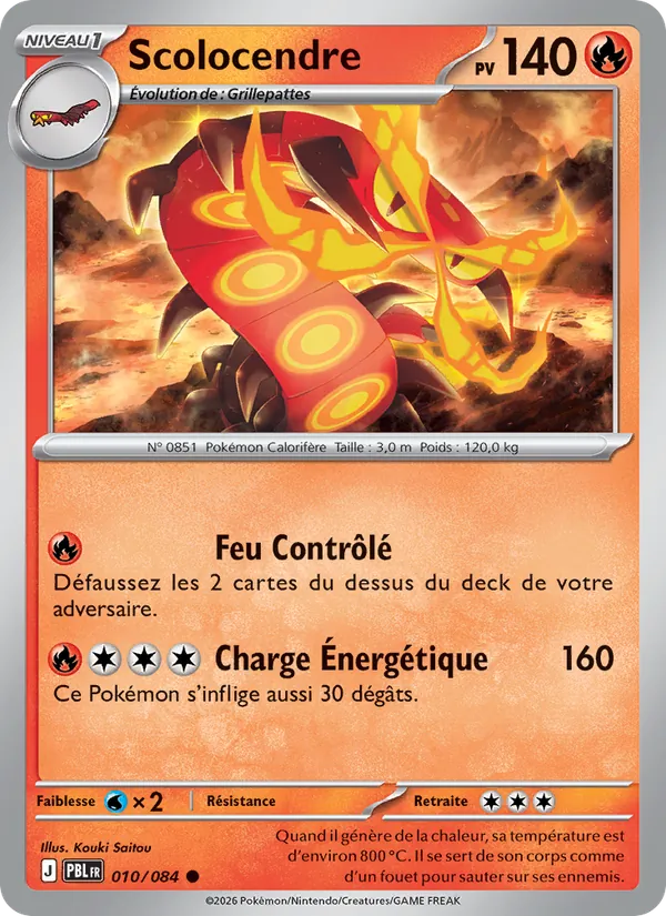 Carte Pokémon Scolocendre 010/84 de l'extension Nuit Noire