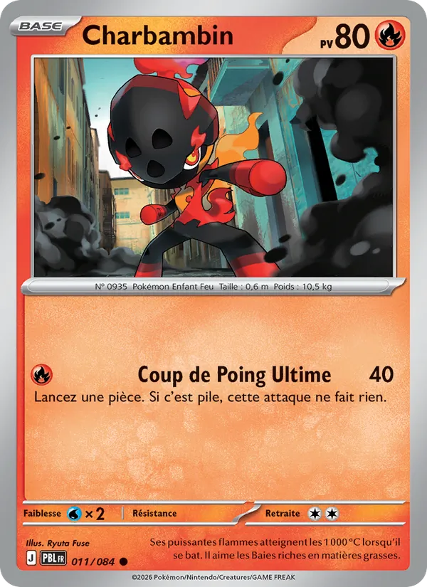 Carte Pokémon Charbambin 011/84 de l'extension Nuit Noire