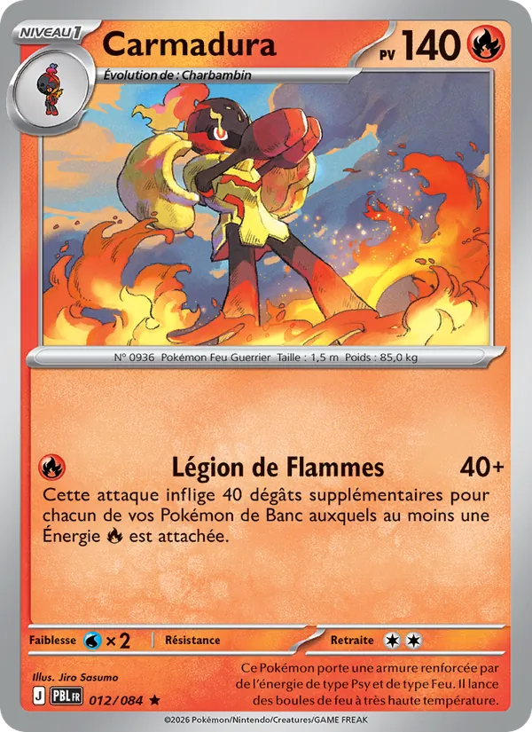 Carte Pokémon Carmadura 012/84 de l'extension Nuit Noire