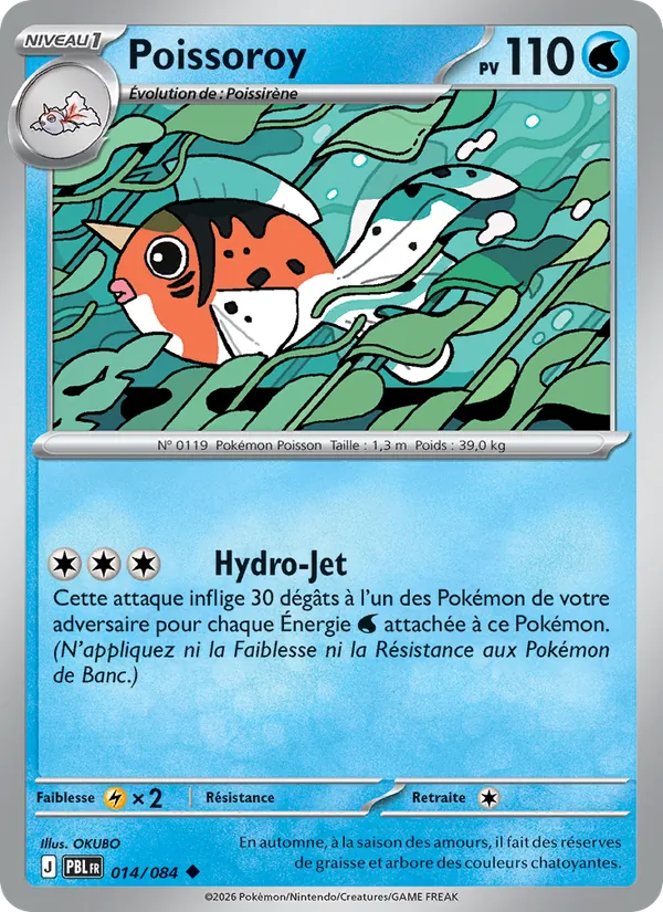 Carte Pokémon Poissoroy 014/84 de l'extension Nuit Noire