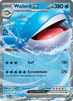 Carte Pokémon Wailord-ex 016 — Nuit Noire