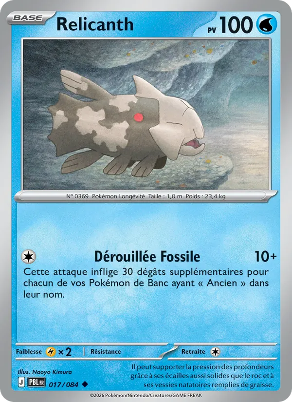 Carte Pokémon Relicanth 017/84 de l'extension Nuit Noire