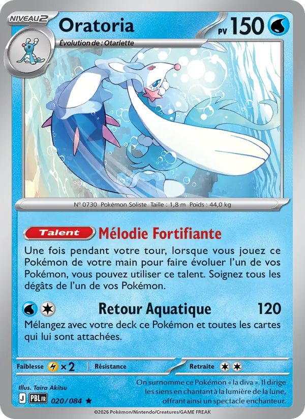 Carte Pokémon Oratoria 020/84 de l'extension Nuit Noire