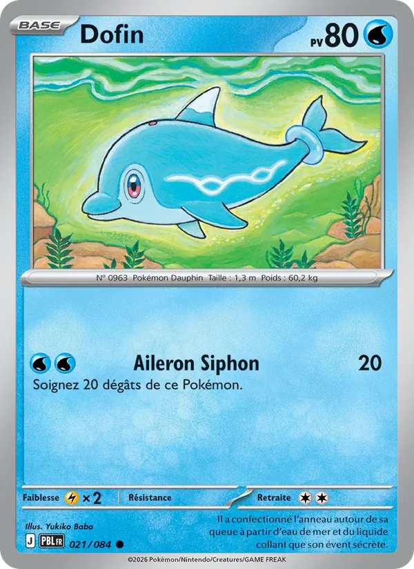 Carte Pokémon Dofin 021/84 de l'extension Nuit Noire