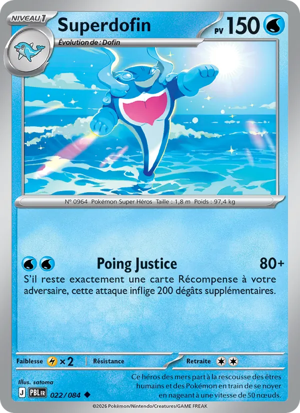 Carte Pokémon Superdofin 022/84 de l'extension Nuit Noire