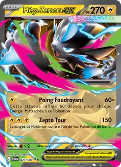 Carte Pokémon Méga-Zeraora-ex 027 — Nuit Noire