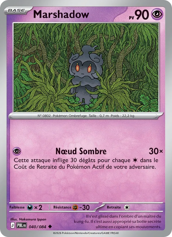 Carte Pokémon Marshadow 040/84 de l'extension Nuit Noire