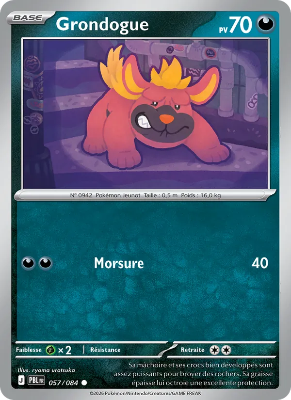 Carte Pokémon Grondogue 057/84 de l'extension Nuit Noire