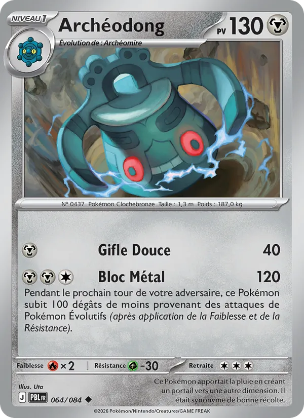Carte Pokémon Archéodong 064/84 de l'extension Nuit Noire