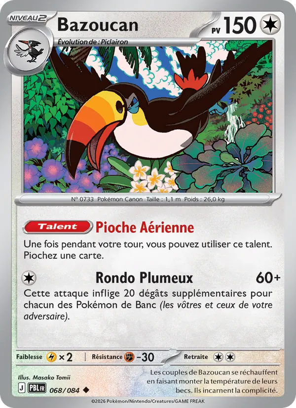 Carte Pokémon Bazoucan 068/84 de l'extension Nuit Noire