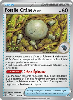 Carte Pokémon Fossile Crâne Ancien 073 — Nuit Noire