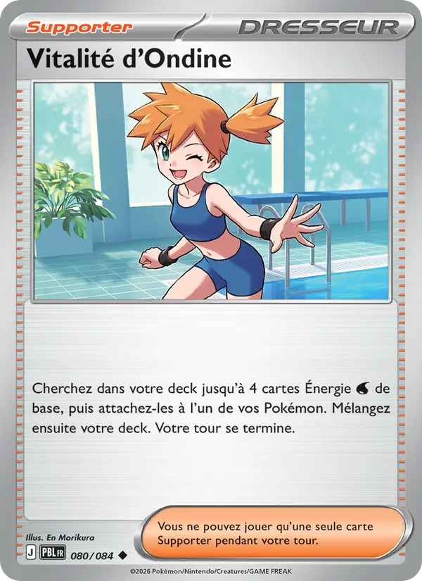 Carte Pokémon Vitalité d'Ondine 080/84 de l'extension Nuit Noire
