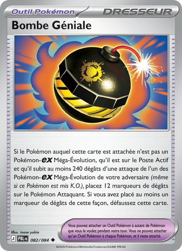 Carte Pokémon Bombe Géniale 082/84 de l'extension Nuit Noire
