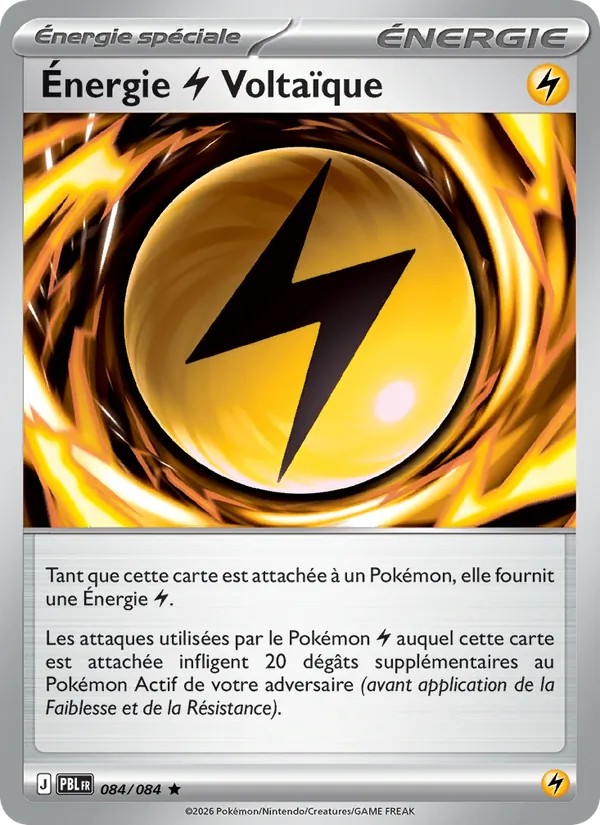 Carte Pokémon Énergie Lightning Voltaïque 084/84 de l'extension Nuit Noire