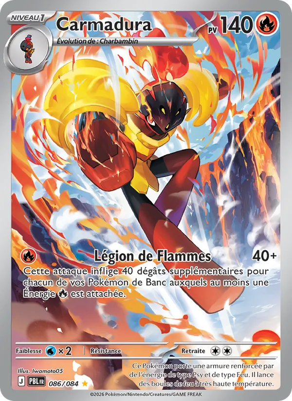 Carte Pokémon Carmadura 086/84 de l'extension Nuit Noire