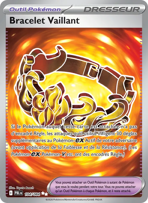 Carte Pokémon Bracelet Vaillant 104/84 de l'extension Nuit Noire
