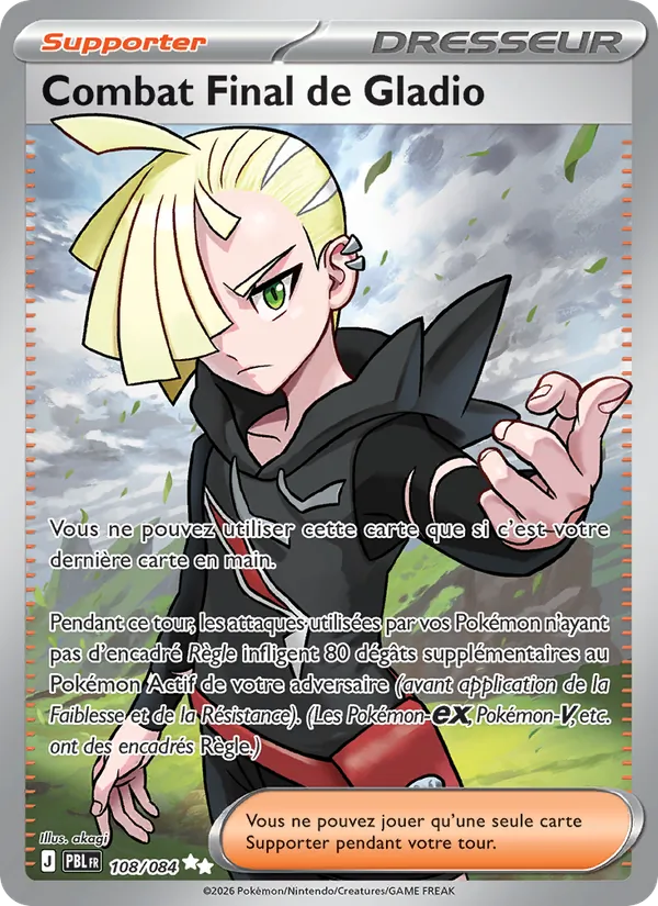 Carte Pokémon Combat Final de Gladio 108/84 de l'extension Nuit Noire