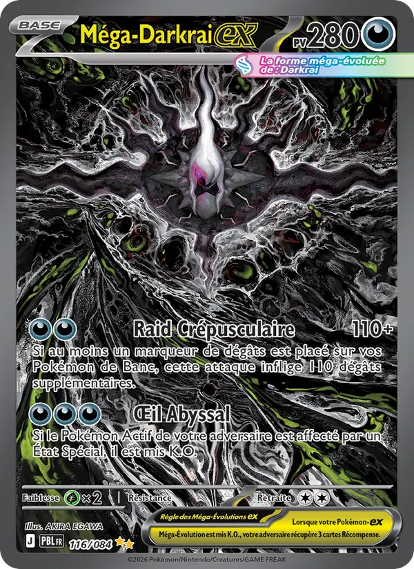 Carte Pokémon Méga-Darkrai-ex 116/84 de l'extension Nuit Noire