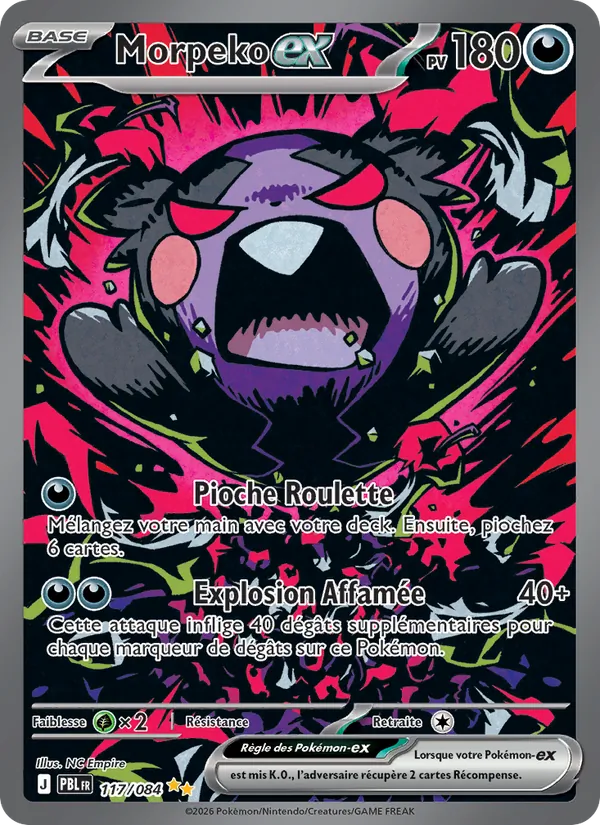 Carte Pokémon Morpeko-ex 117/84 de l'extension Nuit Noire