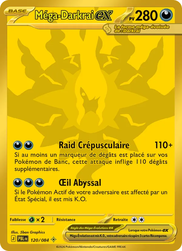 Carte Pokémon Méga-Darkrai-ex 120/84 de l'extension Nuit Noire