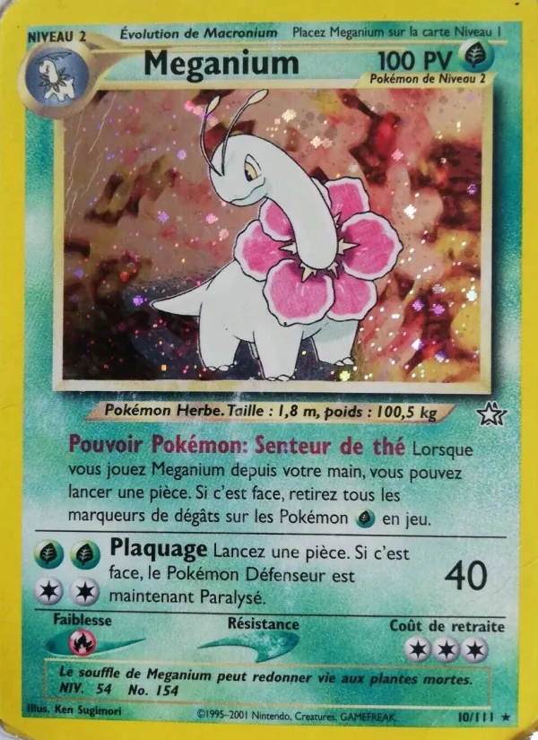 Carte Pokémon Méganium 10/111 de l'extension Neo Genesis