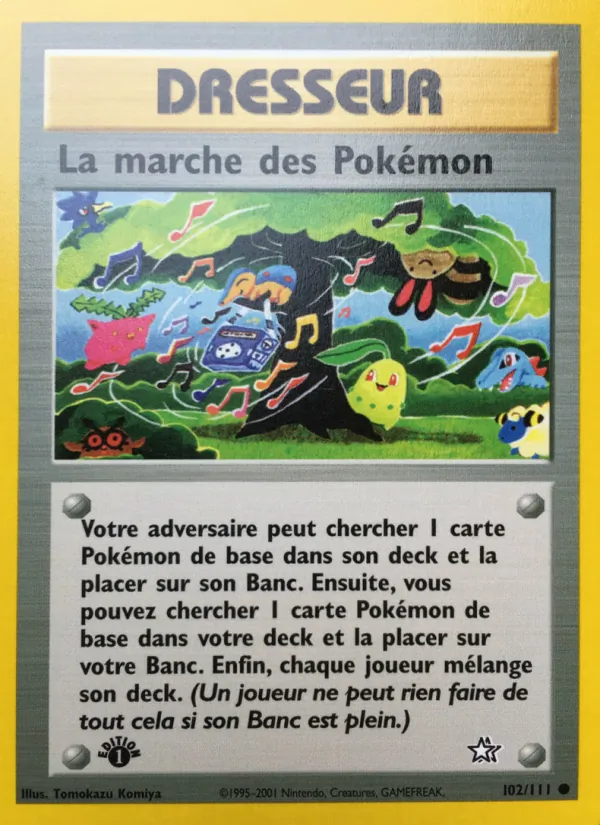 Carte Pokémon La marche des Pokémon 102/111 de l'extension Neo Genesis