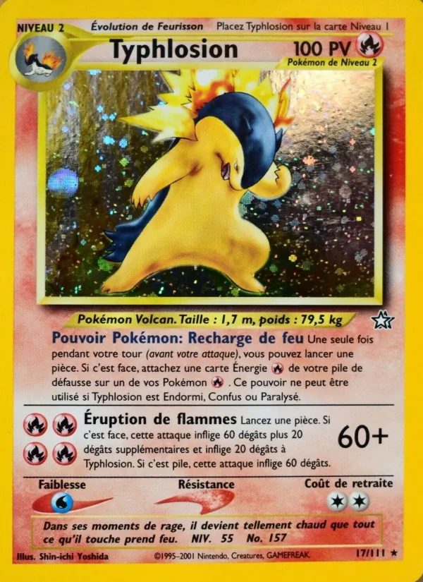 Carte Pokémon Typhlosion 17/111 de l'extension Neo Genesis