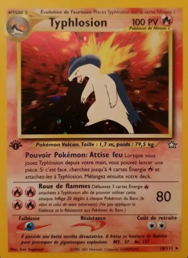 Carte Pokémon Typhlosion 18/111 de l'extension Neo Genesis