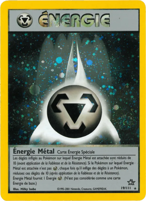 Carte Pokémon Énergie Métal 19/111 de l'extension Neo Genesis