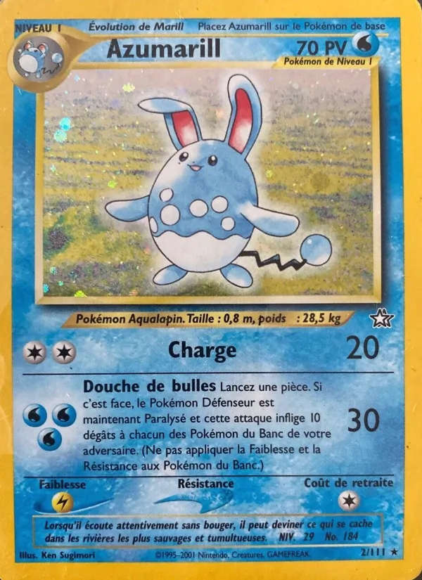 Carte Pokémon Azumarill 2/111 de l'extension Neo Genesis