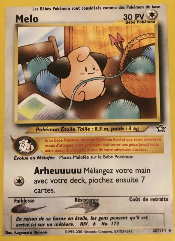 Carte Pokémon Mélo 20/111 de l'extension Neo Genesis