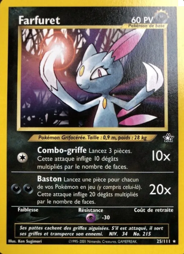 Carte Pokémon Farfuret 25/111 de l'extension Neo Genesis
