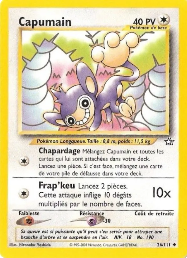 Carte Pokémon Capumain 26/111 de l'extension Neo Genesis