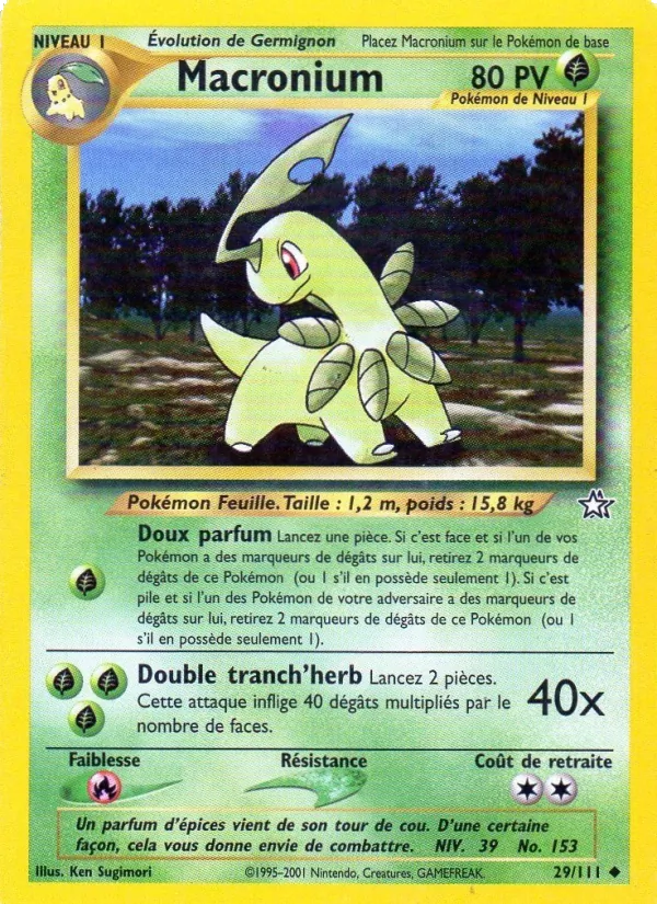 Carte Pokémon Macronium 29/111 de l'extension Neo Genesis