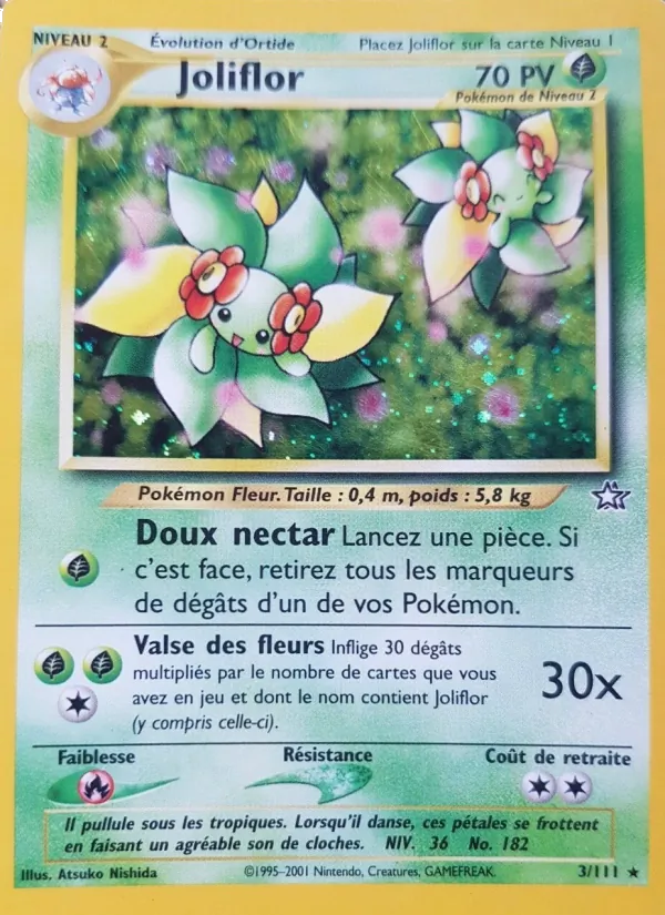 Carte Pokémon Joliflor 3/111 de l'extension Neo Genesis