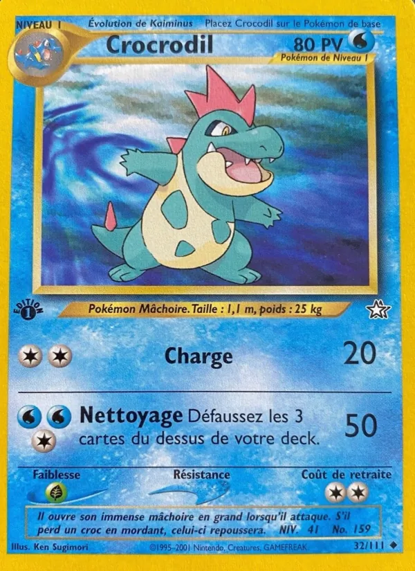 Carte Pokémon Crocrodil 32/111 de l'extension Neo Genesis