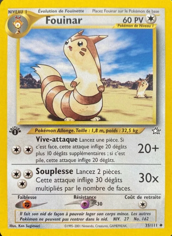 Carte Pokémon Fouinar 35/111 de l'extension Neo Genesis