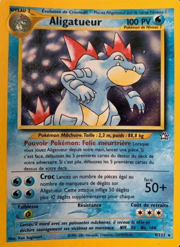 Carte Pokémon Aligatueur 4/111 de l'extension Neo Genesis
