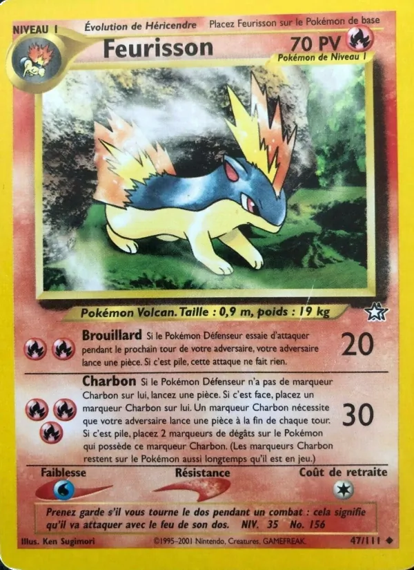Carte Pokémon Feurisson 47/111 de l'extension Neo Genesis