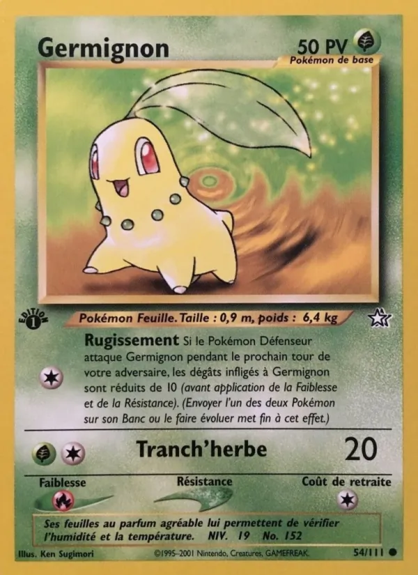 Carte Pokémon Germignon 54/111 de l'extension Neo Genesis