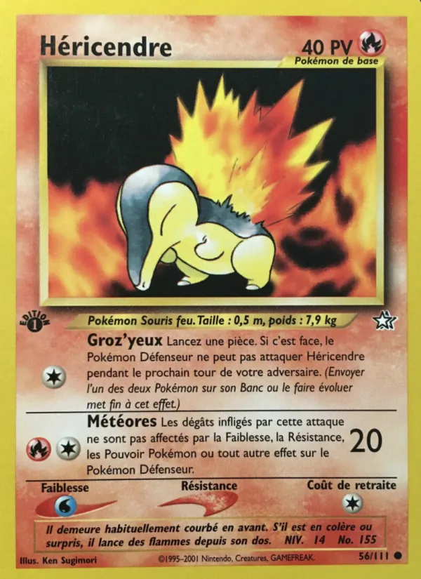 Carte Pokémon Héricendre 56/111 de l'extension Neo Genesis