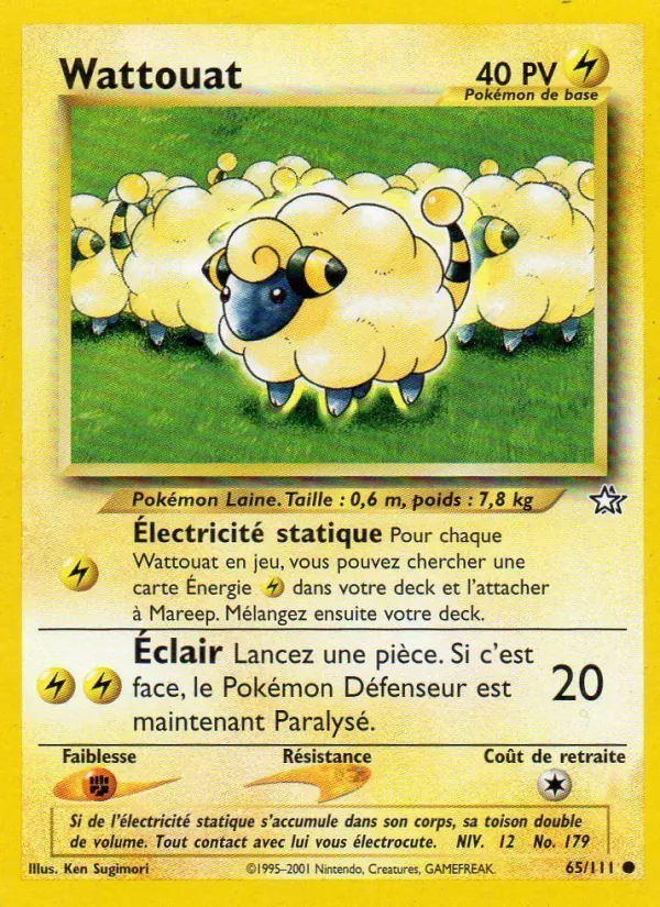 Carte Pokémon Wattouat 65/111 de l'extension Neo Genesis