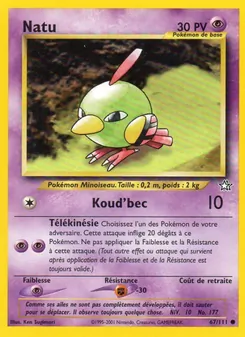 Carte Pokémon Natu 67 — Neo Genesis