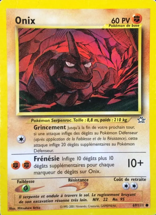 Carte Pokémon Onix 69/111 de l'extension Neo Genesis