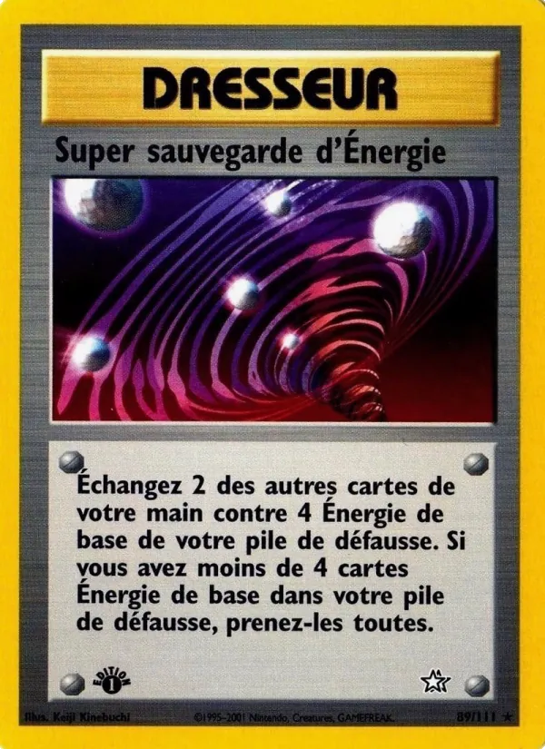 Carte Pokémon Super sauvegarde d'Énergie 89/111 de l'extension Neo Genesis